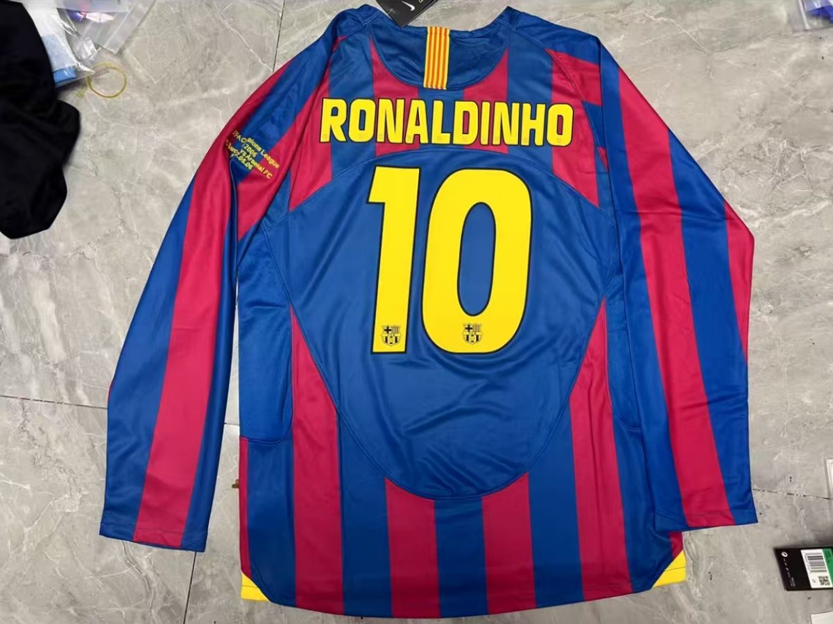 バルセロナ ロナウジーニョ　ユニフォーム10番 RONALDINHO 長袖 バルセロナ 03/04 アウェイ #10ロナウジーニョ ユニフォーム ウェア