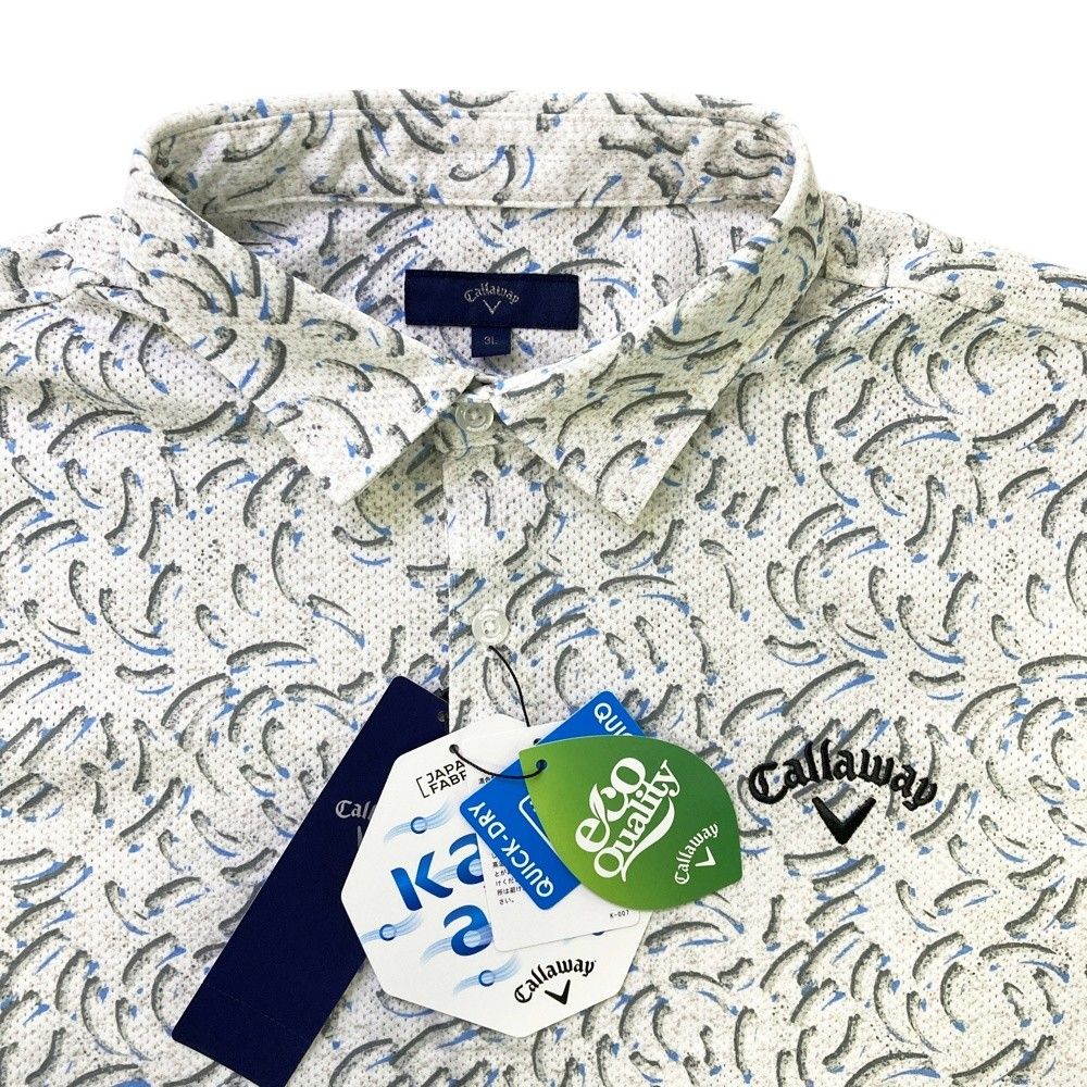 サイズ 3L CALLAWAY キャロウェイ モデル 半袖ポロシャツ 総柄 ホワイト系 240101520103 ゴルフウェア メンズ ストスト LLC-HASEGAWATOSO_COM
