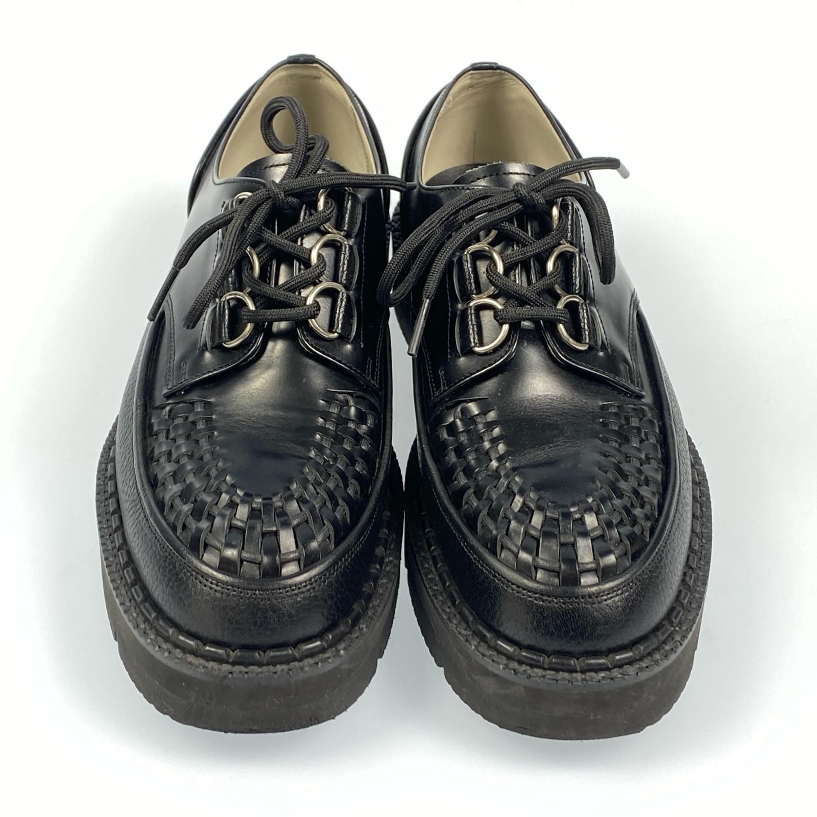 foot the coacher フットザコーチャー その他靴 CHAOS D-RING SHOES BRAIDED レザーシューズ ブラック 127