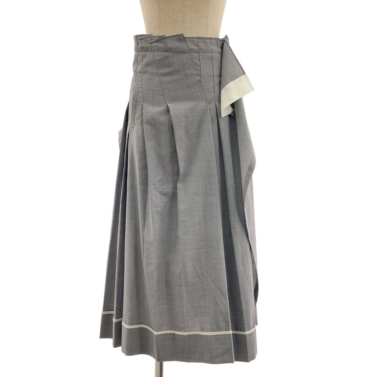 sacai | サカイ | ZIP Suiting Skirt ジップ プリーツ スカート | 1 | グレー | レディース