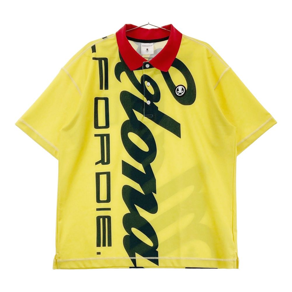 サイズ 50 MARK-LONA マークアンドロナ 2025年モデル 半袖ポロシャツ ビッグロゴ イエロー系 240101463067 ゴルフウェア メンズ ストスト