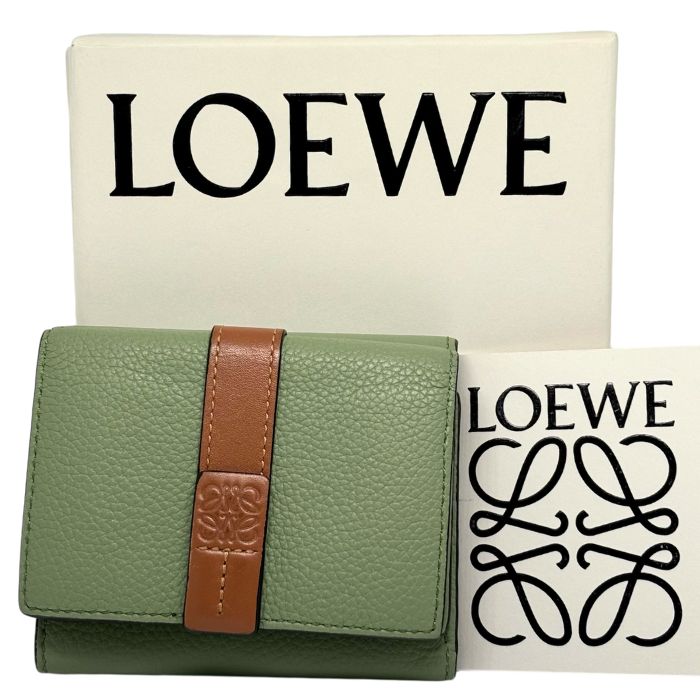 LOEWE ロエベ トライフォールド ウォレット 三つ折り財布 ローズマリー/タン - メルカリ