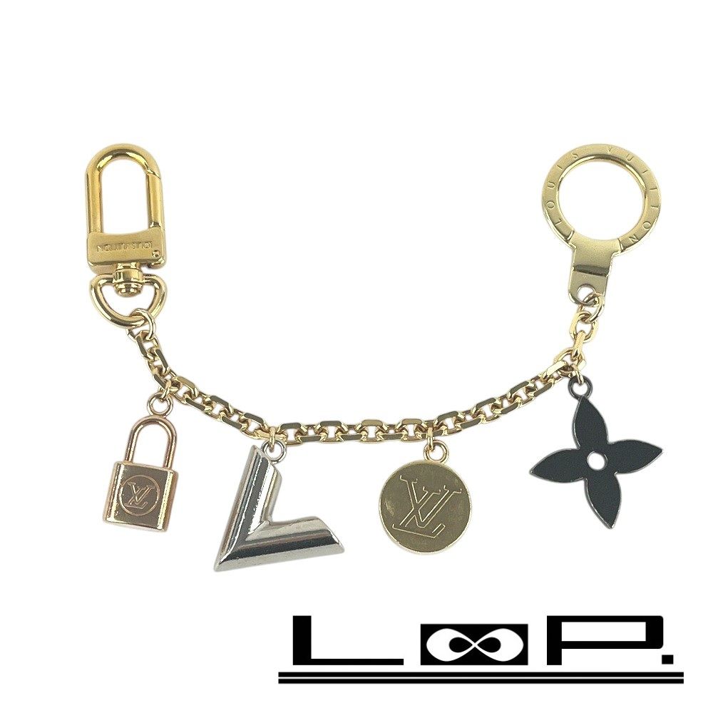 ■■ ルイヴィトン チェーン カレイドV キーホルダー バッグ チャーム メタル ゴールド M67379 箱 【13079】8