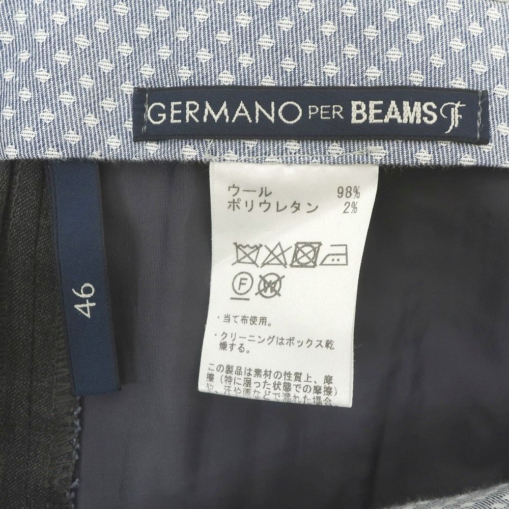 ジェルマーノ GERMANO BEAMS F別注 トラベラー スラックス size46 ワンプリーツ Beams F別注 ジェルマーノ2プリーツパンツ グリーン サイズ46 GERMANO