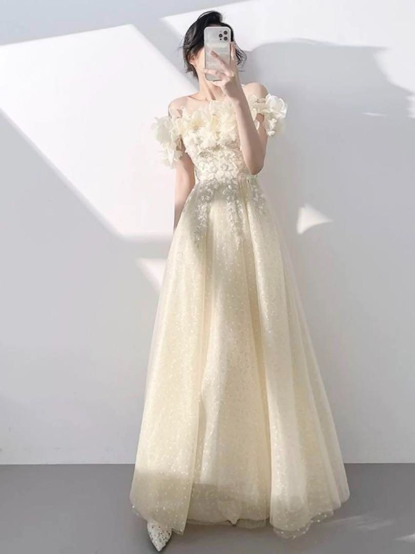 お色直しに◎華やかデザイン✨カラードレス　結婚式　前撮り　お色直しに 新品未使用 お色直しに◎華やかデザイン カラードレス 結婚式 前