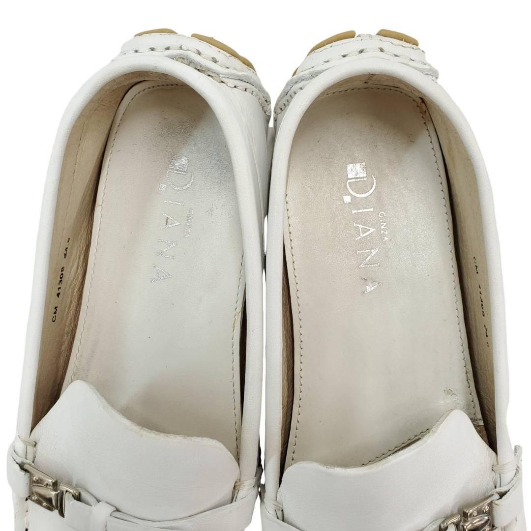 ダイアナ　美品　ドライビングシューズ　本革　レザー　金具　ストラップ　24.5 ダイアナ DIANA ドライビングシューズ （ライトブラウンカーフ