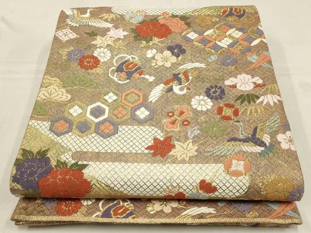 唐織　松竹梅　鶴模様　金糸　袋帯　着物　023a p 唐織 松竹梅 鶴模様 金糸 袋帯 着物 023a p 着物・浴衣