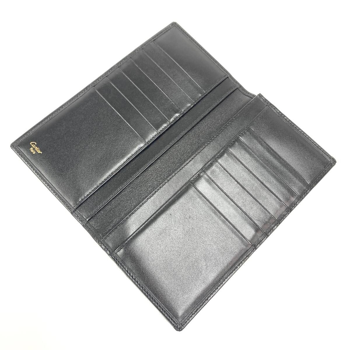 極美品】 Cartier カルティエ 二つ折り財布 パシャ ブラック レザー