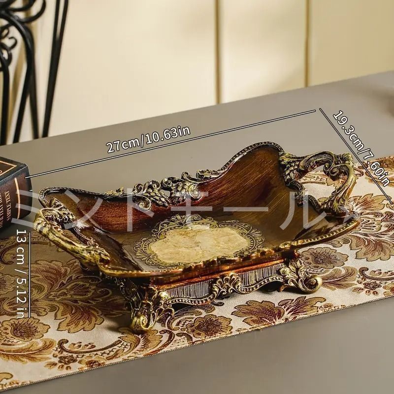  室内小物です 長方形のヴィンテージテーブルウェア トレイ フルーツトレイ ヴィンテージ プレート 飾り皿 樹脂製 ヨーロッバ風 テーブルウ 皿 食器