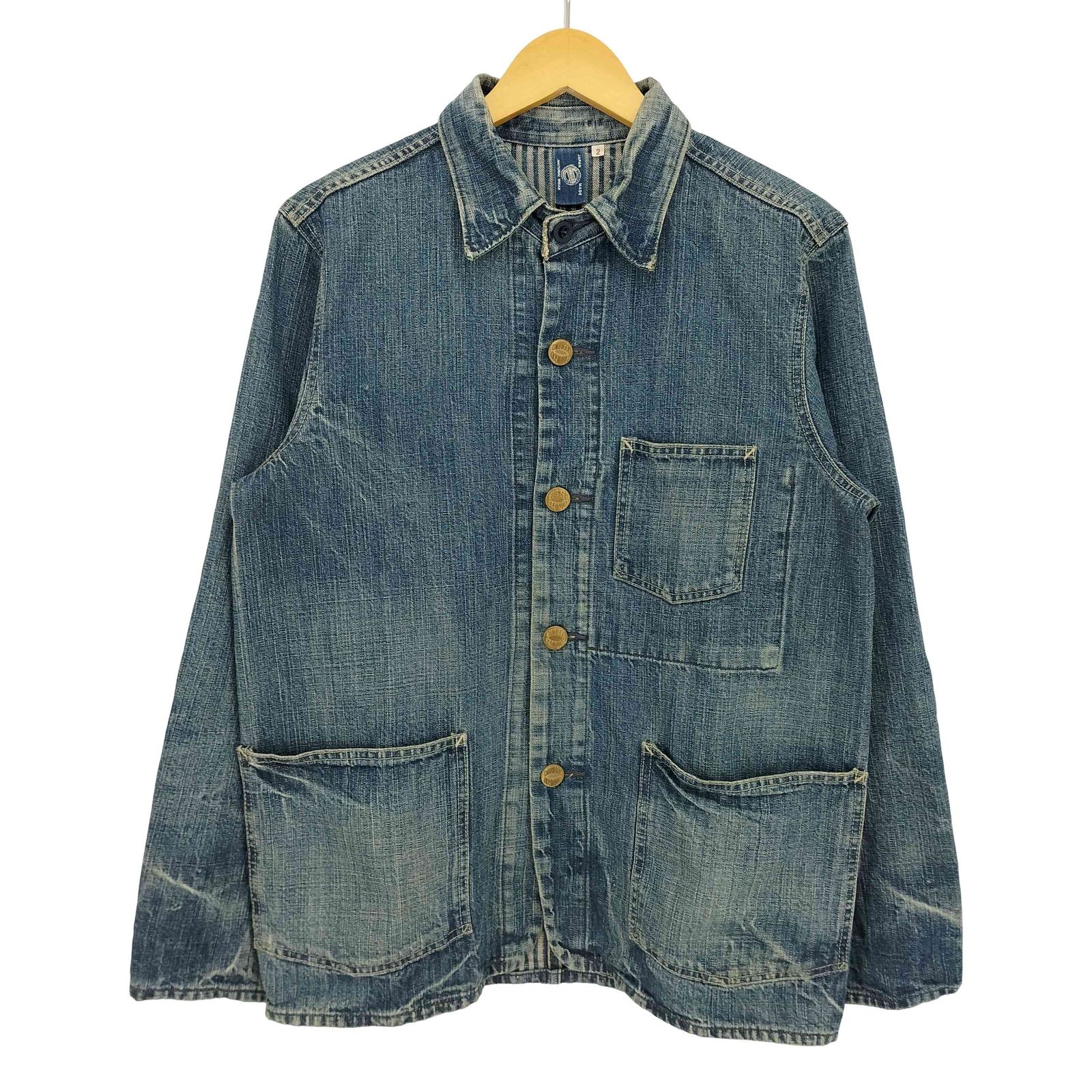 オムニゴッド OMNIGOD コットン 裏地ストライプ デニム