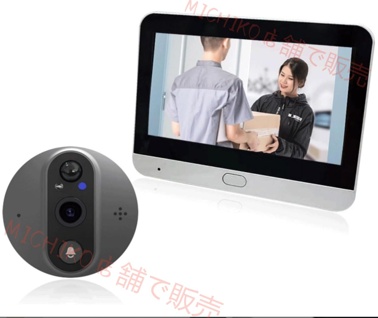 新登場インターホン ワイヤレステレビドアホン カメラ付き インターホン ドアベル - スイッチボット 双方向音声会話 遠隔 広角 工事不要 盗難防止 防水 モニター親機 カメラ付き玄関子機 スマート盗難防止ドア 300PA 4.3インチ
