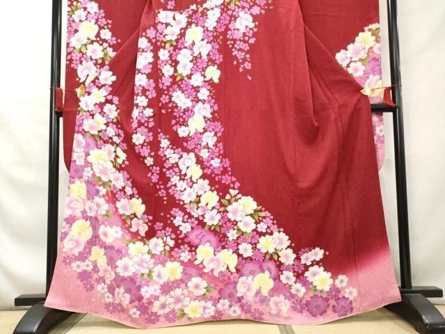 平和屋着物▽豪華振袖 舞花文 暈し染め 金銀彩 金糸 京都きもの