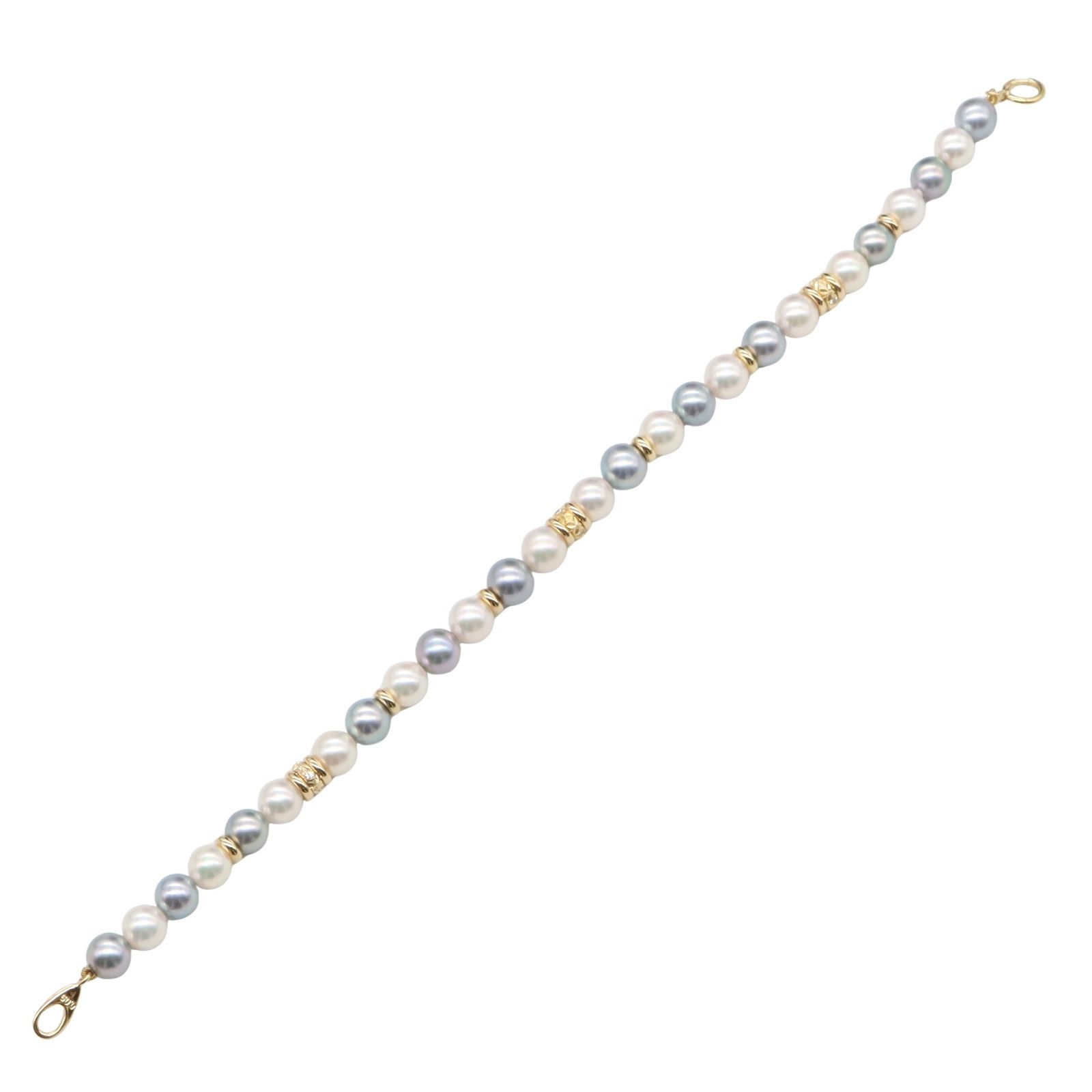 タサキ TASAKI ブレスレット パール ダイヤ ブレスレット 腕回18