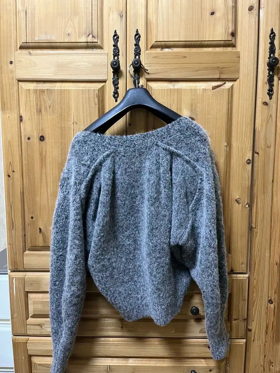 XS IRO イロ シャーリング Vネック ニット グレー