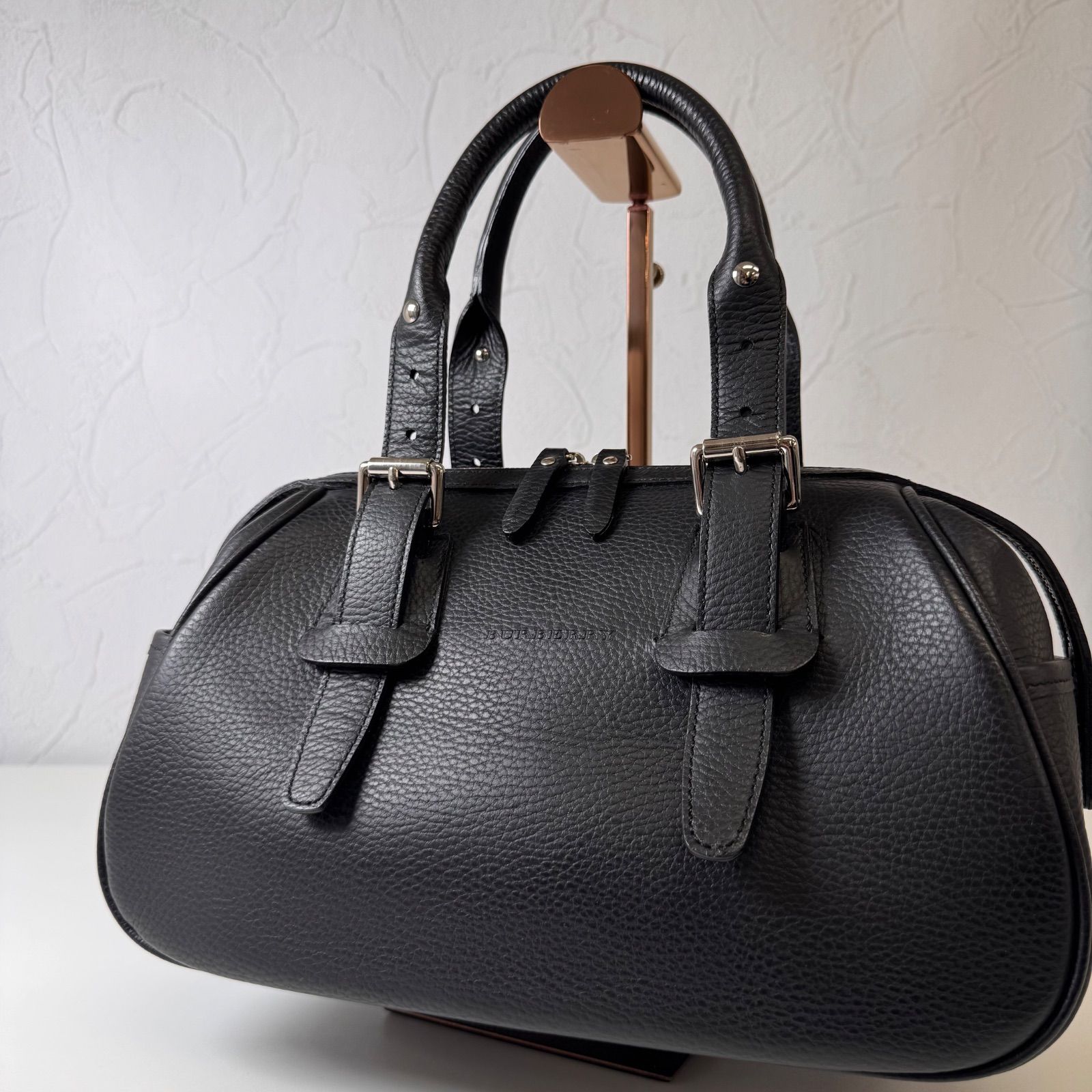 ✨ABランク BURBERRY ボストンバッグ ハンドバッグ レザー ノバ 
