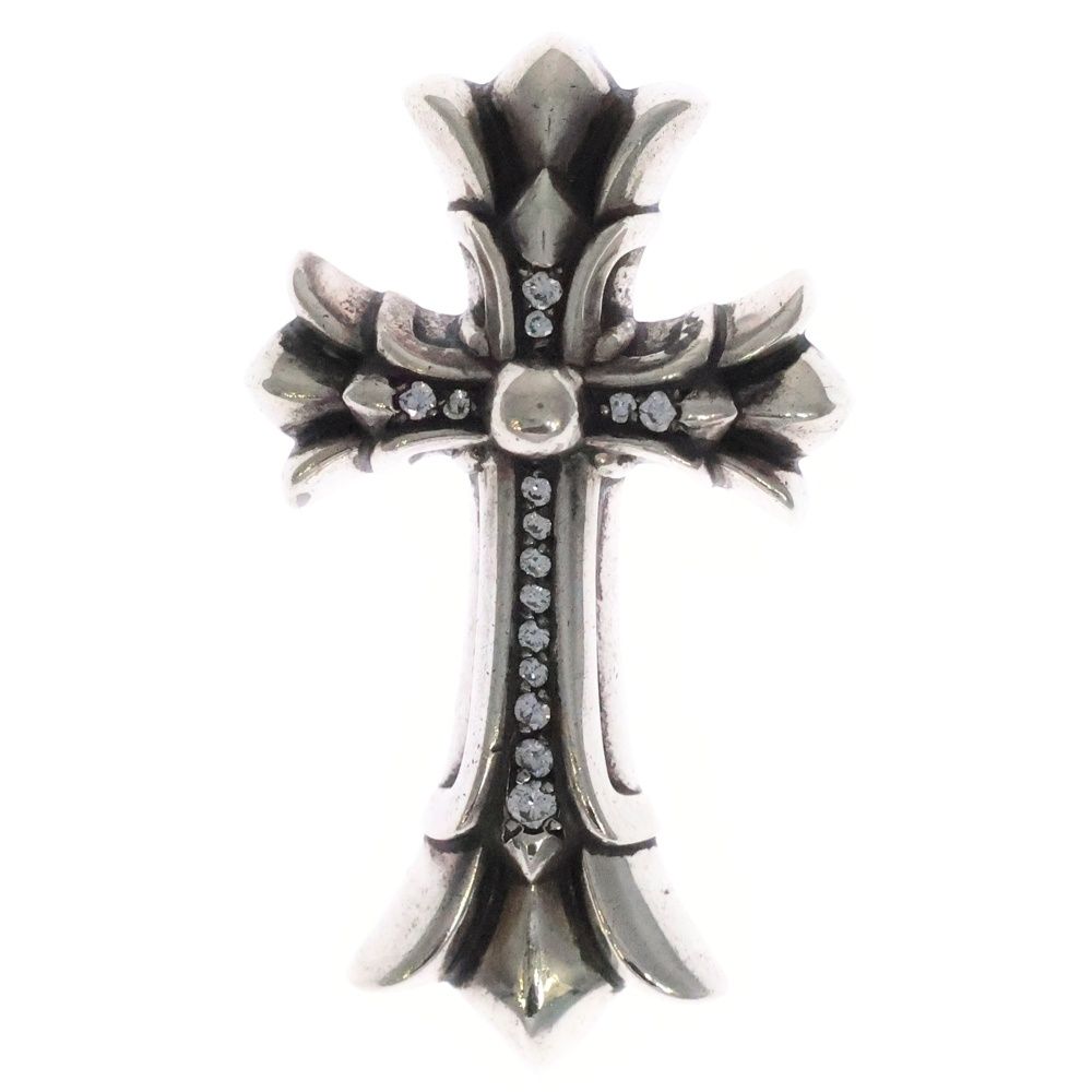 CHROME HEARTS クロムハーツ DBL CH CRS SML P|D スモールダブルCH クロスペンダントトップ PAVEダイヤ シルバー