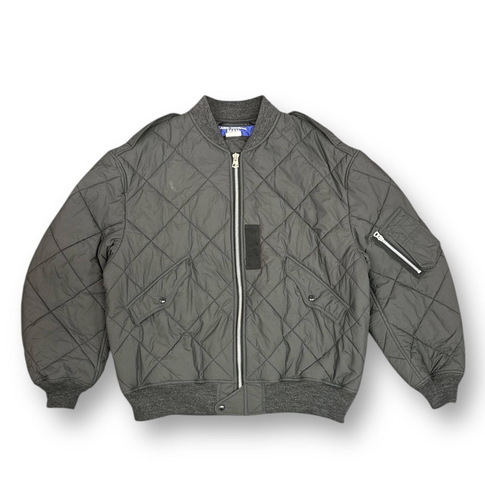 JUNYA WATANABE COMME des GARCONS MAN 23AW ナイロンリップストップキルティングジャケット ジュンヤワタナベマン コムデギャルソン WL-J034 グレー L 75716A5