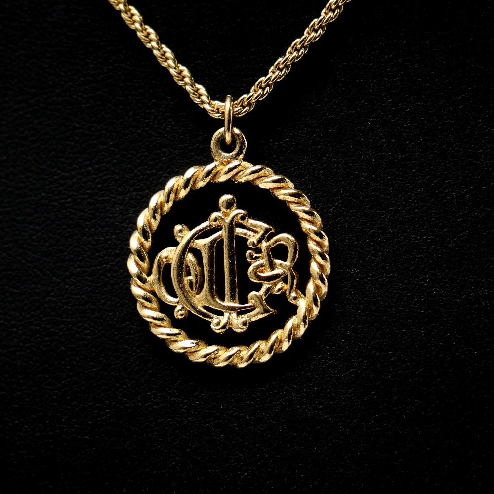 Christian Dior クリスチャンディオール ネックレス CD ロゴ ゴールド