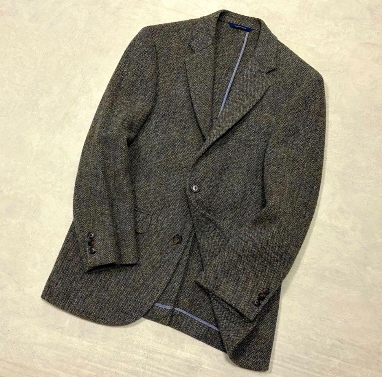 美品定番 BrooksBrothers ハリスツイード 3つ釦段返りサックJKT 美品 ブルックスブラザーズ ハリスツイード 段返り3つ釦 サックJKT