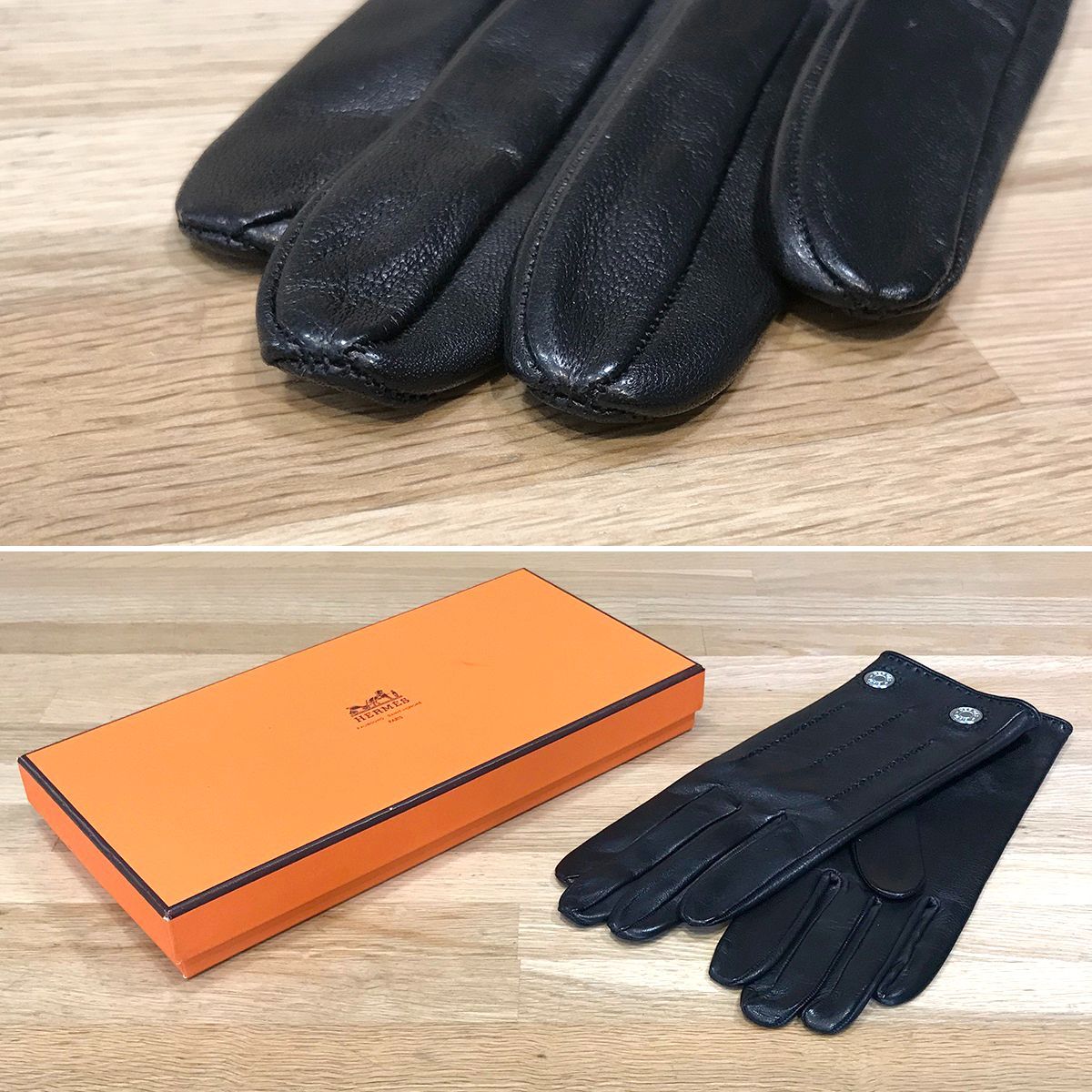 エルメス 革手袋 ラムレザー 超美品】エルメス セリエ レザーグローブ 手袋 ラムスキン