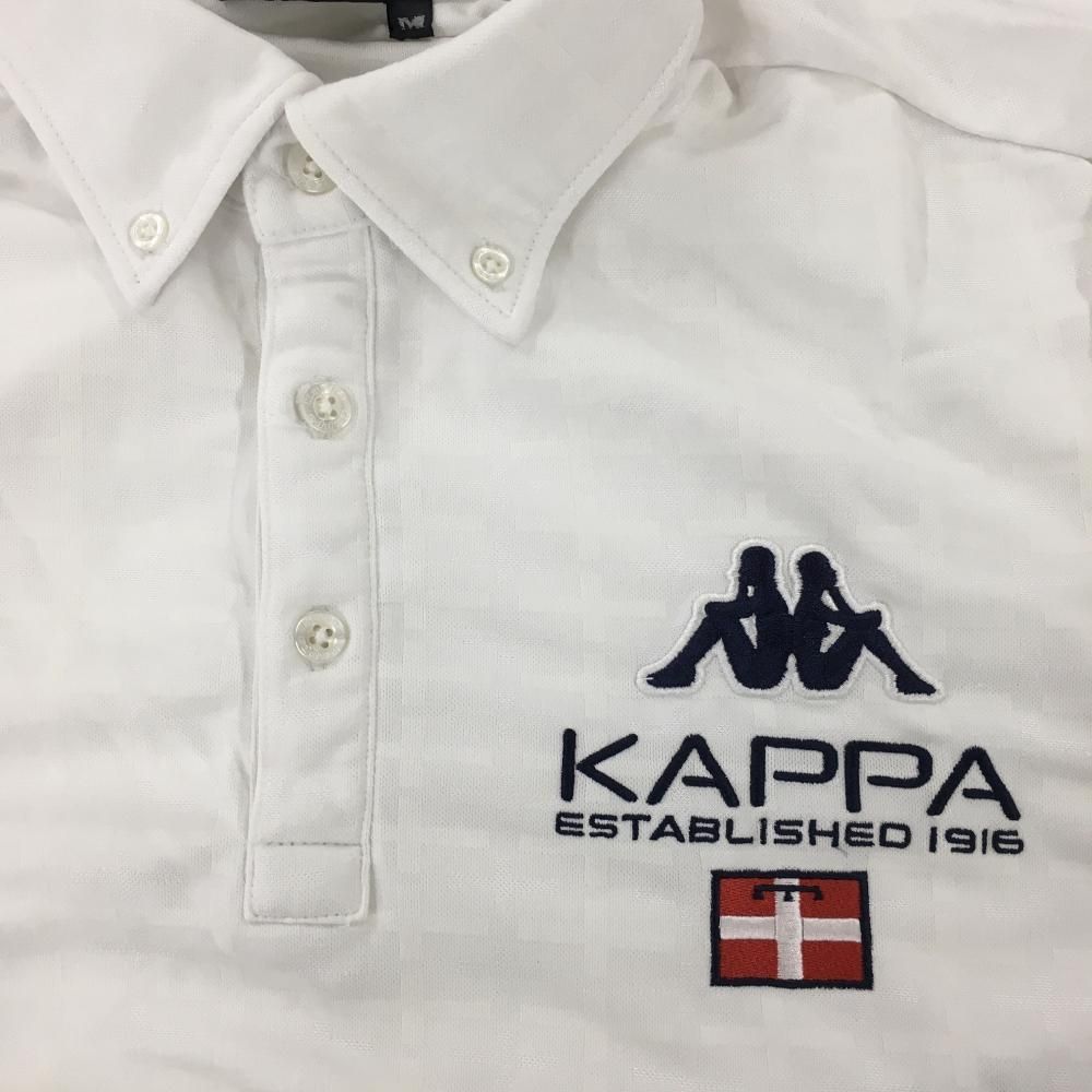 ☆SALE価格☆【美品】カッパ 半袖ポロシャツ 白 十字柄地模様