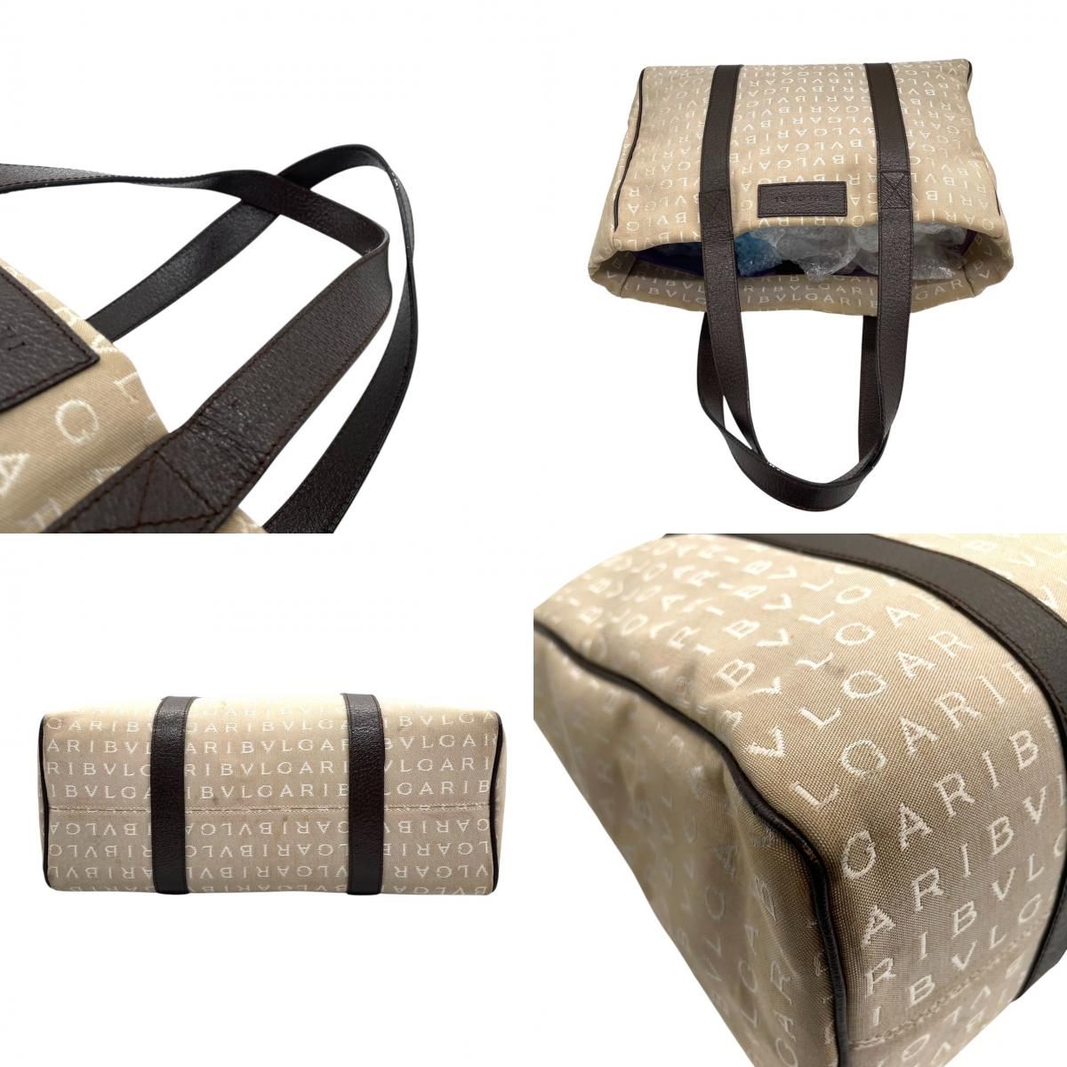 BVLGARI ブルガリ トートバッグ ロゴマニア ハンドバッグ キャンバス