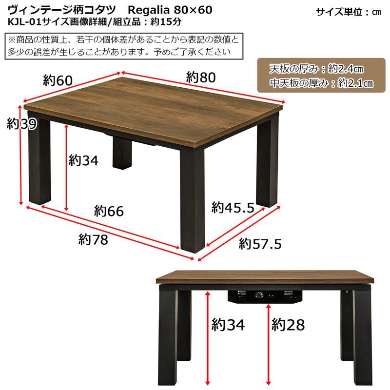 NEW　Regalia　ヴィンテージ柄コタツ　80×60 NEW Regalia ヴィンテージ柄コタツ 80×60