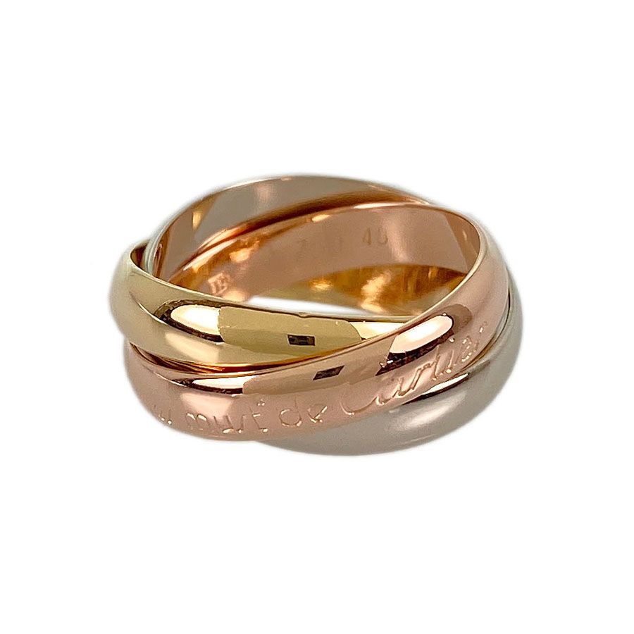 Cartier カルティエ トリニティ リング SM 48 8号 カルティエ CARTIER トリニティ リング K18YG K18WG K18PG 8号