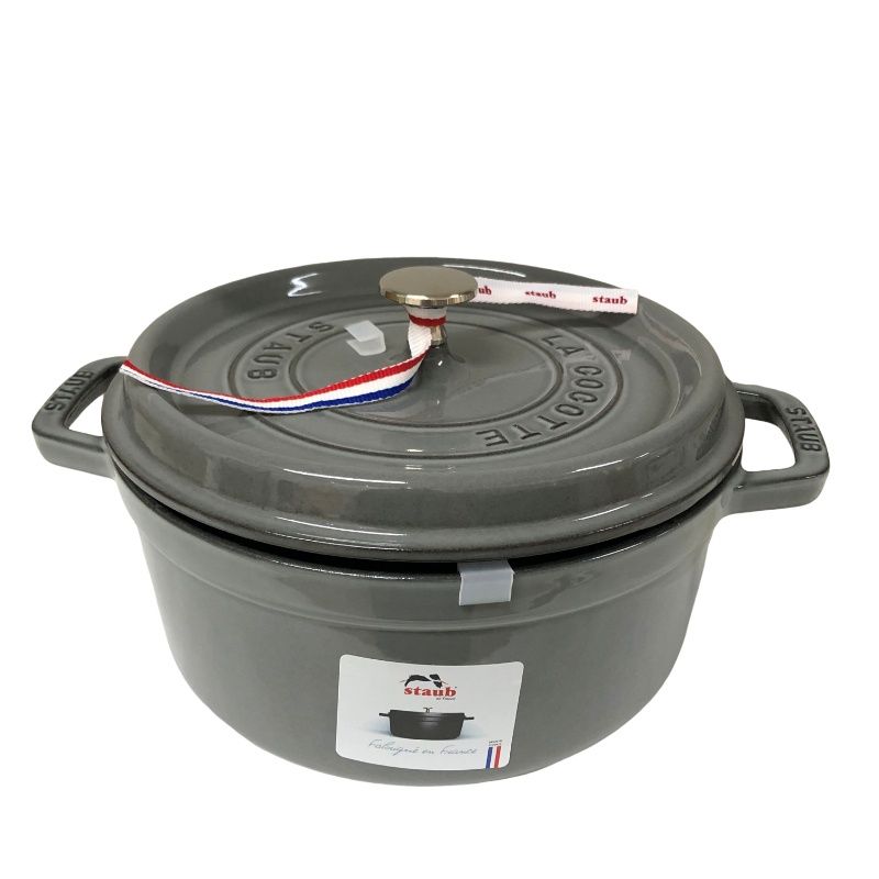staub ストウブ ホーロー鍋 40500-246 ピコ ココット ラウンド24cm ほうろう 鋳鉄 3.8L グレー 22510K56