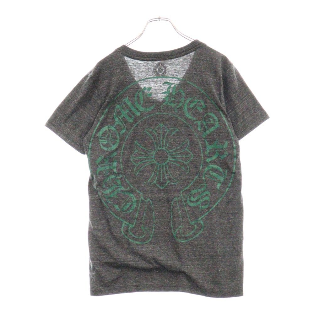 クロムハーツバックホースシューロゴプリント Vネック半袖T