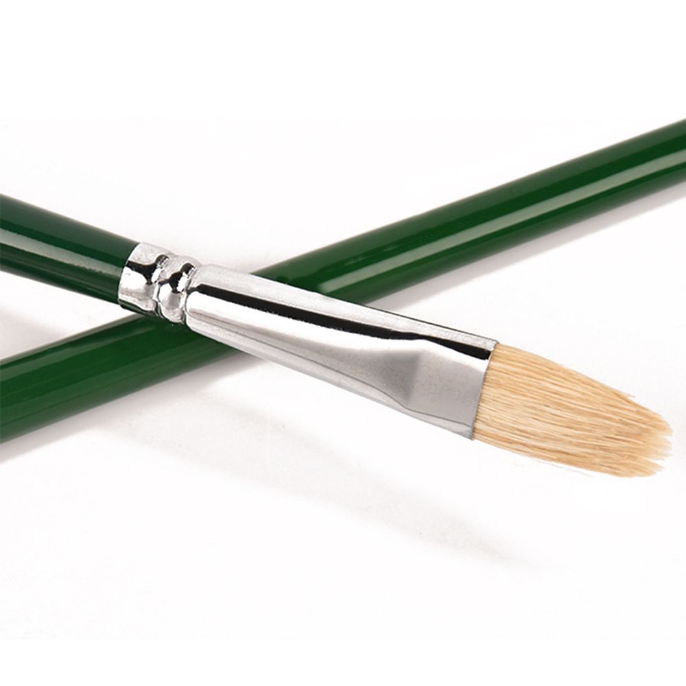 画筆 豚毛 絵筆 ブラシ アクリル筆 水彩筆 油絵筆 丸筆 平型筆 6本セット