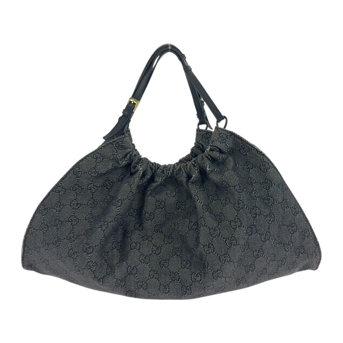 GUCCI グッチ グレー ブラック ゴールド金具 GGキャンバス 76554