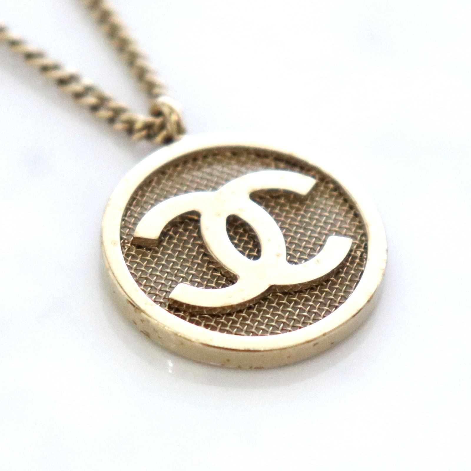 シャネル CHANEL B17A ラウンド ココマーク ネックレス メッシュ  
