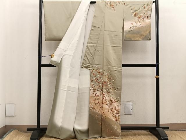 平和屋着物□訪問着 枝垂れ桜 暈し染め 金彩 正絹 逸品 未使用 AAAU3375ru