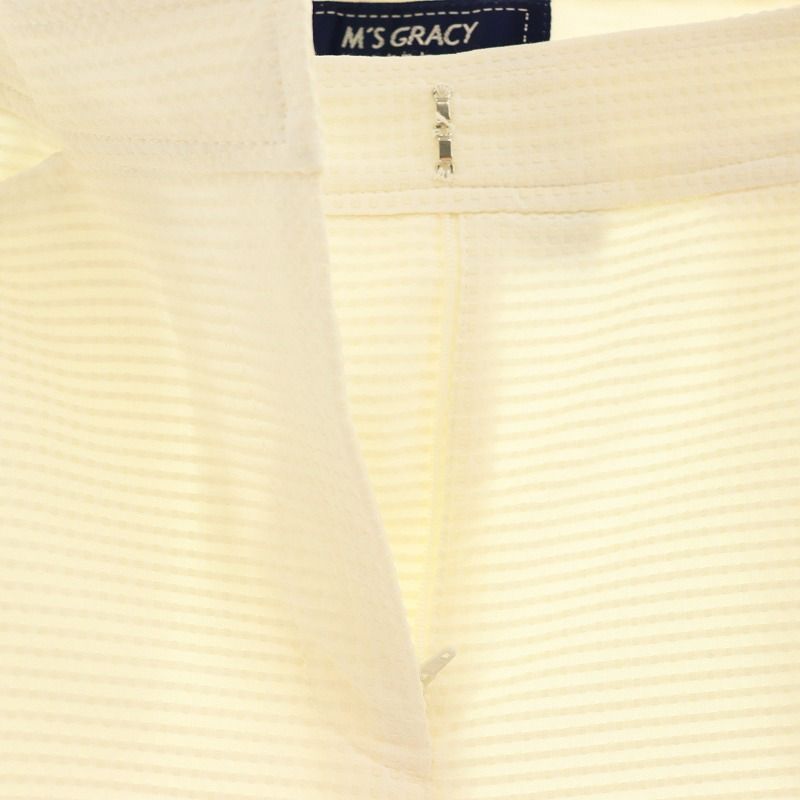 エムズグレイシー M'S GRACY 23年 裾リボン クロップドパンツ 36