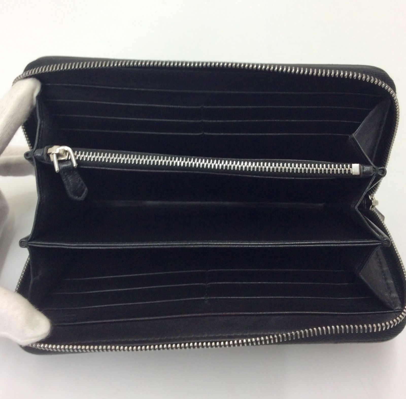 美品】PRADA プラダ キルティング ダイアグラム ラウンドファスナー 長 