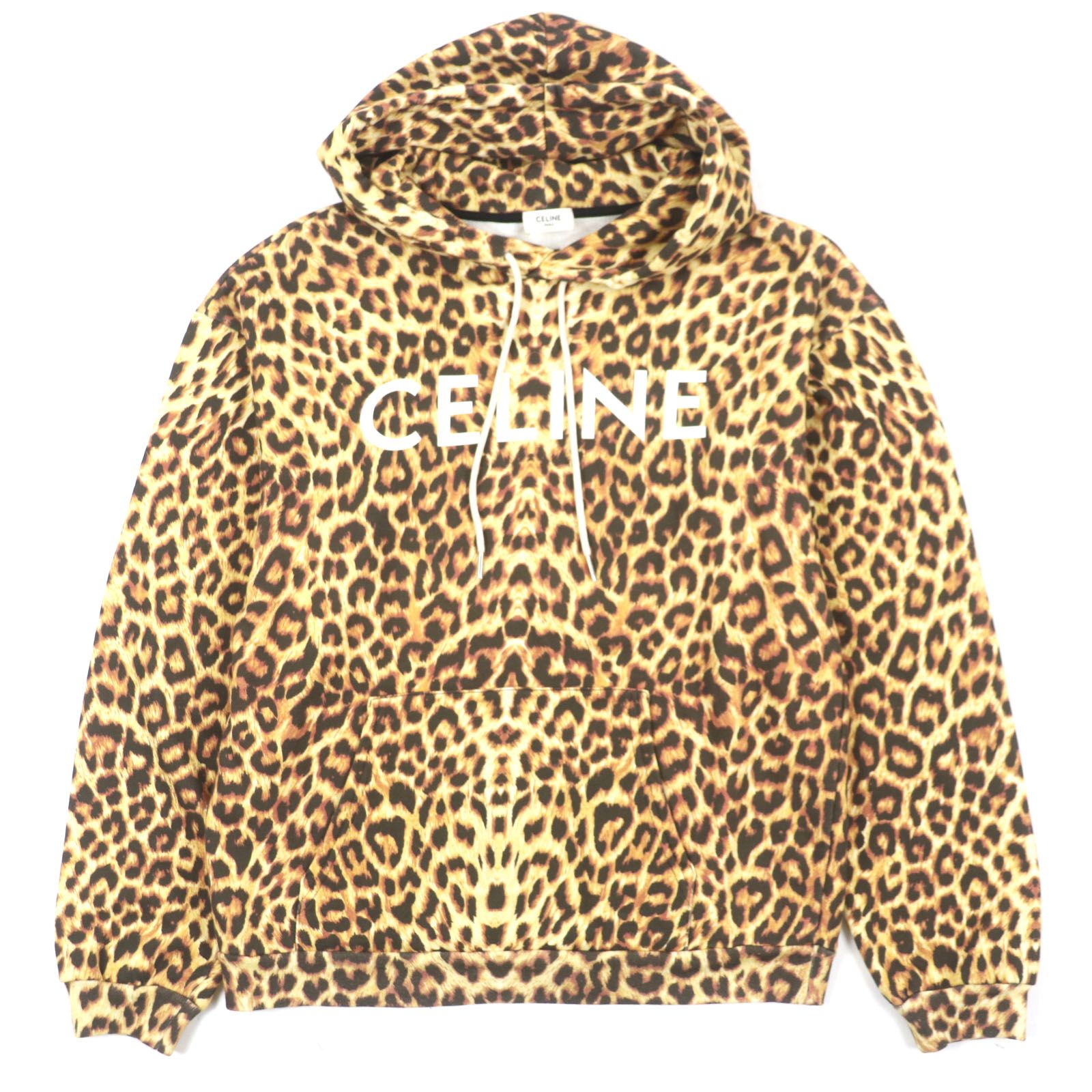 完売 希少 XXL セリーヌ CELINE レオパード ロゴ フーディ パーカー