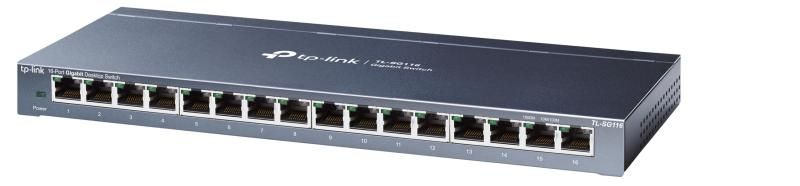 TP-Link 16ポート ハブ 10|100|1000Mbps デスクトップ ギガビット 金属筐体 設定不要 ウォールマウント スイッチングハブ TL-SG116