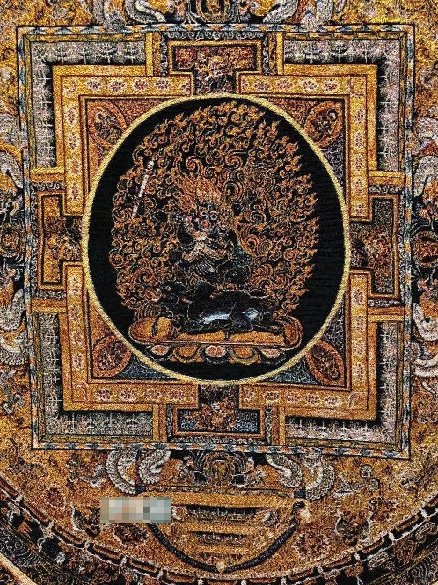 送料無料！中国 チベット 密宗 密教 卍 ドンカ 金糸刺繍 錦絵 織物