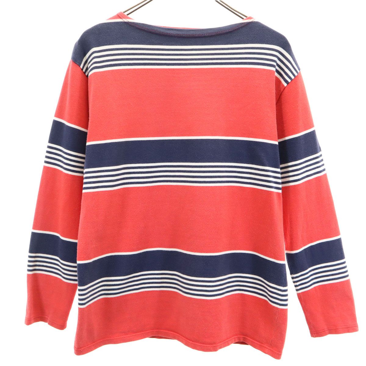 SAINT JAMES セントジェームス フランス製 ボーダー柄 長袖 ボートネック バスクシャツ M レッド メンズ 古着