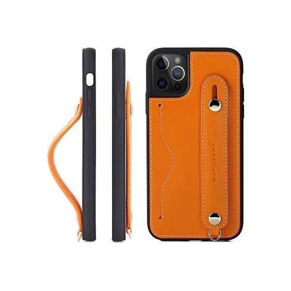 HANATORA] iPhone 15 Pro Max ケース 本革 グリップケース