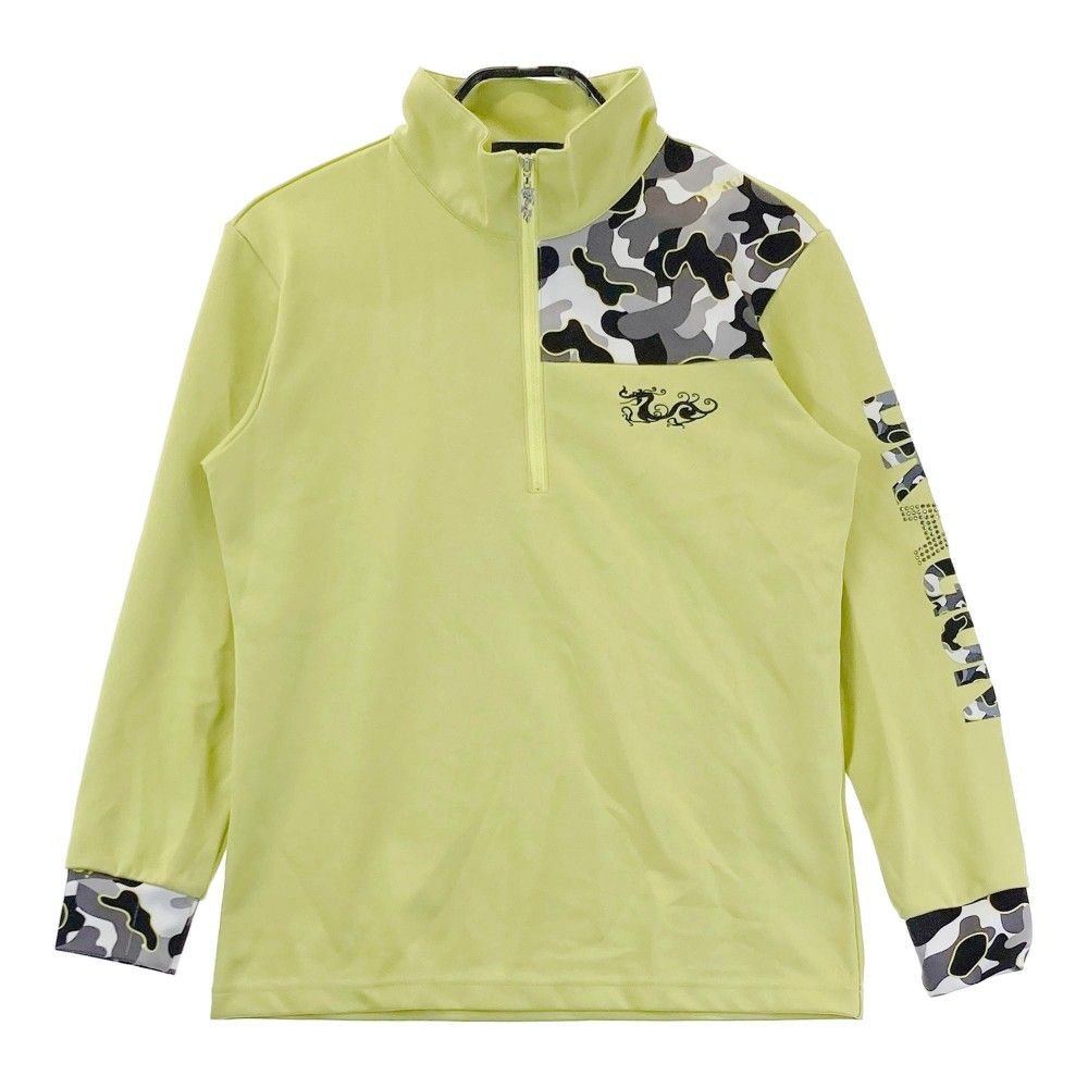 サイズ：2 DANCE WITH DRAGON ダンスウィズドラゴン  ハーフジップ 長袖 Tシャツ  イエロー系 [240101252169]# ゴルフウェア メンズ ストスト