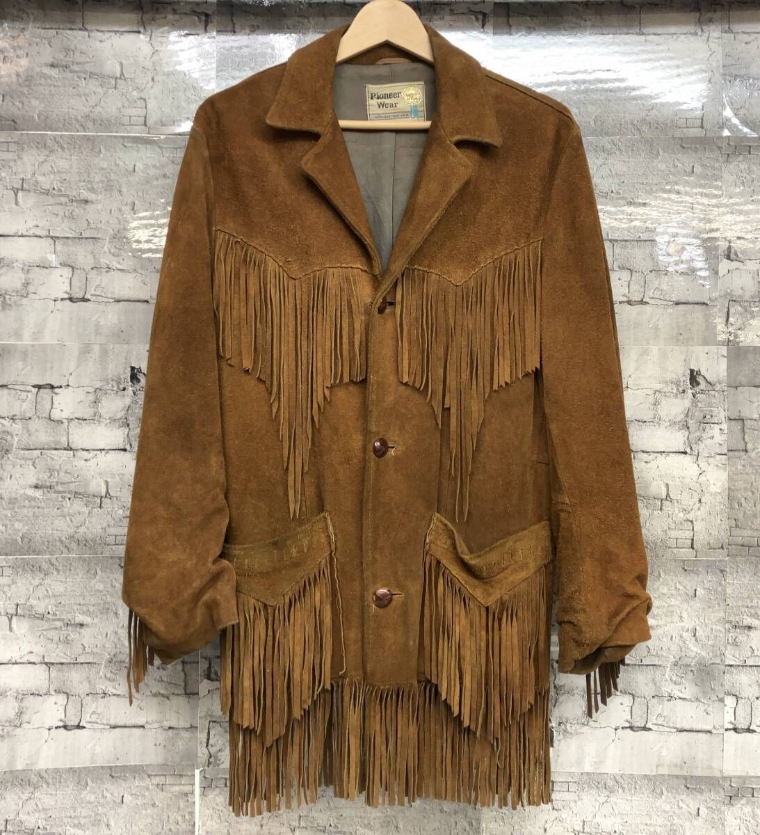 ウエスタンフリンジジャケット ブラウン Pioneer Wear パイオニアウェア フリンジ ウエスタン レザー