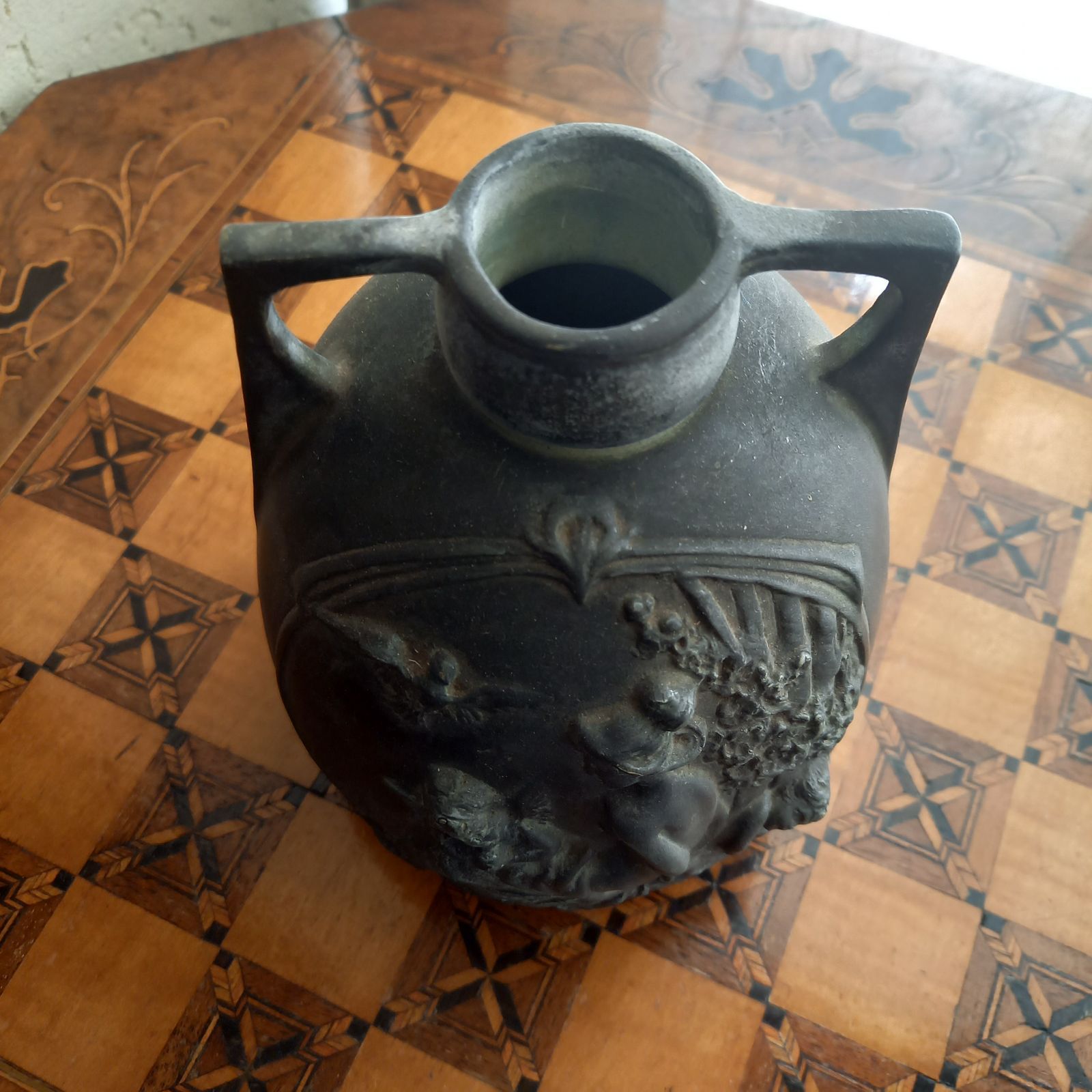 フランス アンティーク 古いアルミ製のキャニスター 入れ子