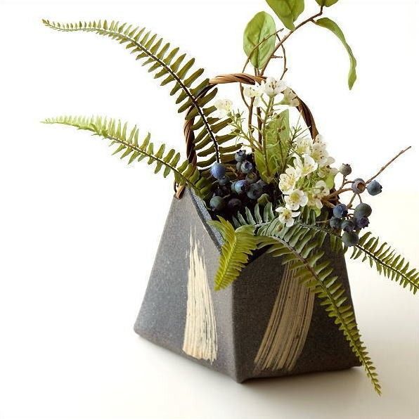 昭和レトロ 薄端 唐銅 池坊 御玄猪 おげんちょ 芳幸造 花器 フラワー