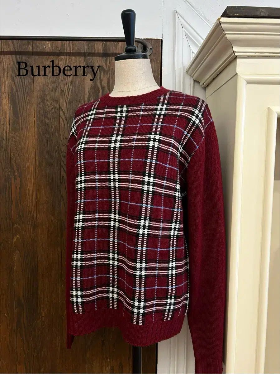 BURBERRY バーバリー 正規品 バーガンディー ノヴァチェック ニット