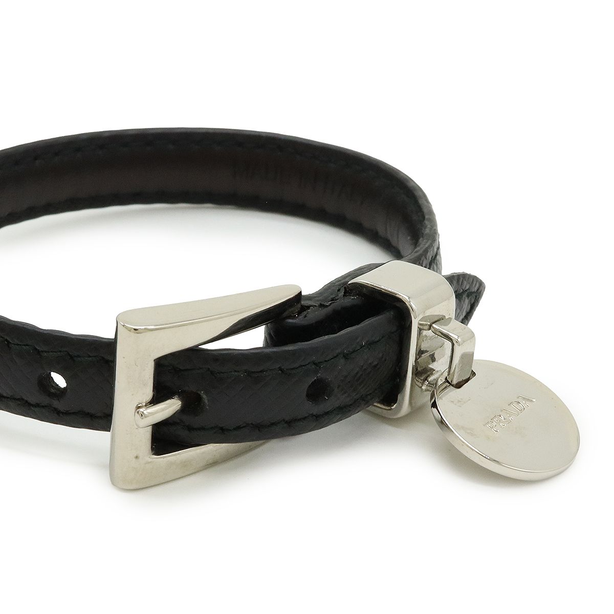 PRADA プラダ ベルトブレスレット サフィアーノ レザー NERO 黒