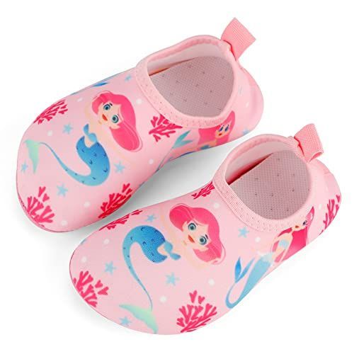 人?姫・ピンク_13.5~14.0 cm [LACOFIA] アクアシューズ キッズ 子供 ビーチサンダル 軽量 通気 速乾 男の子 女の子 水陸両用ウォーターシューズ 可愛い柄付き（人?姫・ピンク、13.5~14cm）