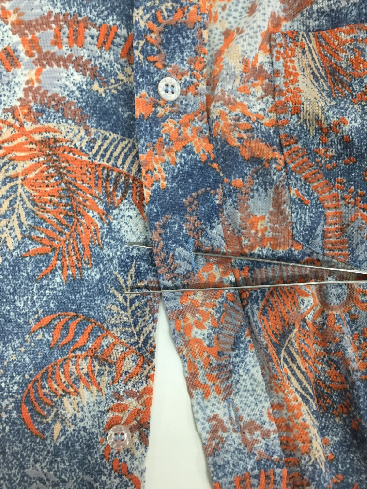 Zayre　70's  総柄　ポリシャツ　【M128-20240901-01KS】