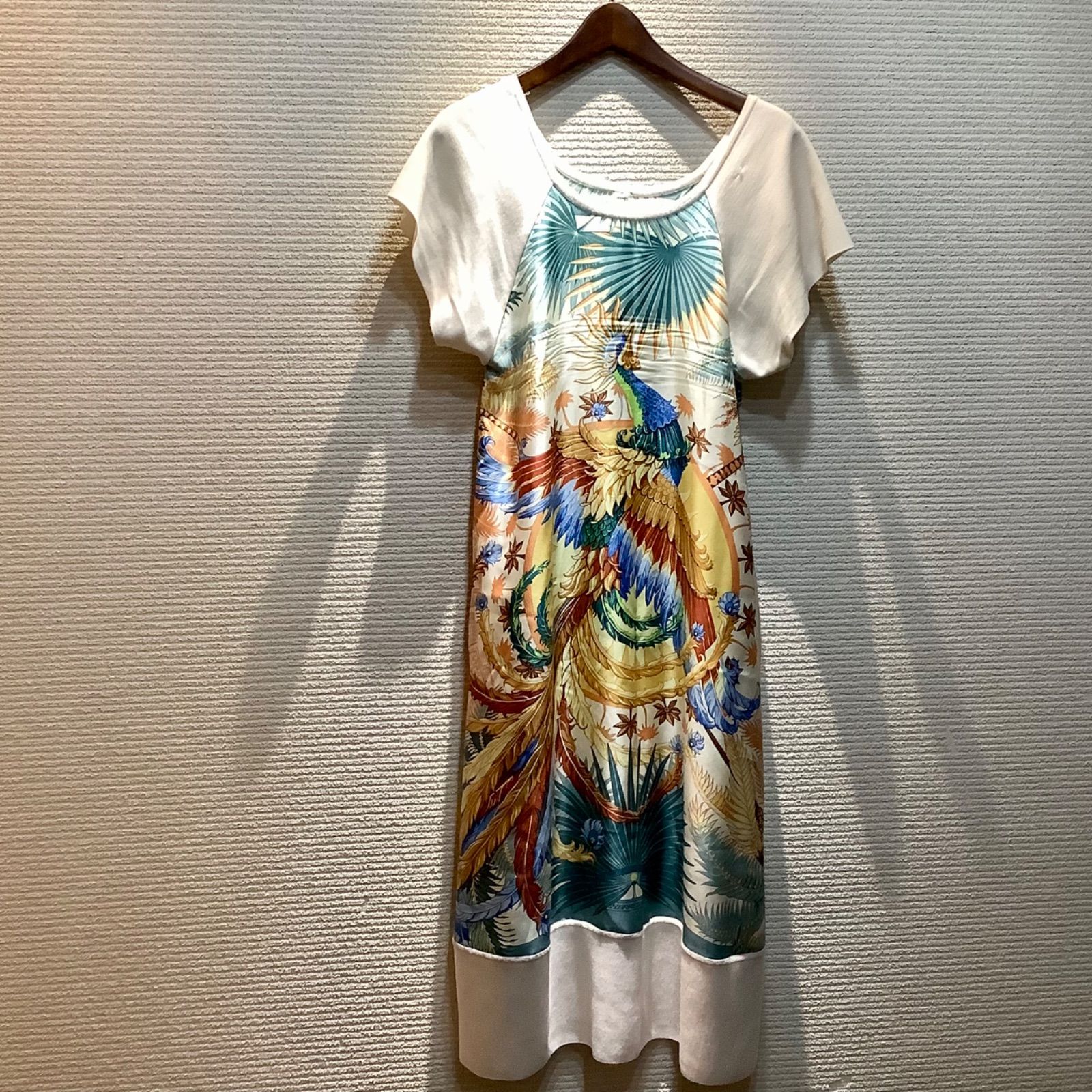 エルメス HERMES ゴルチェ期 不死鳥の神話 Mythiques Phoenix ワンピース シルク スカーフ ドレス 34 I913|T9